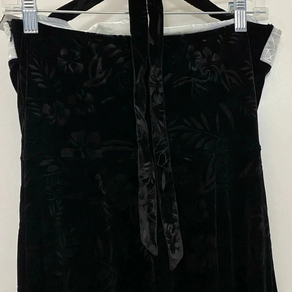 Cider women’s black white velvet  halter long floral dark academia overalls. S - Picture 5 of 9